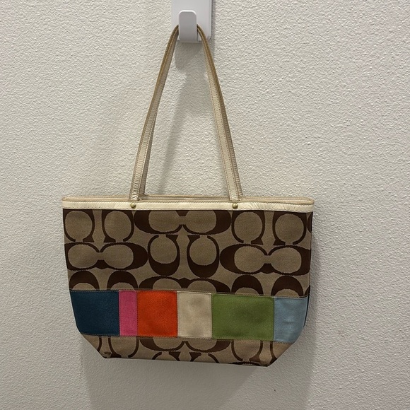 Coach Signature Legacy Stripe bag. - Picture 1 of 10